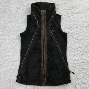 Kuhl Vest Womens Extra Small Brown Flight Vest Hooded Full Zip Pockets Fleece XS